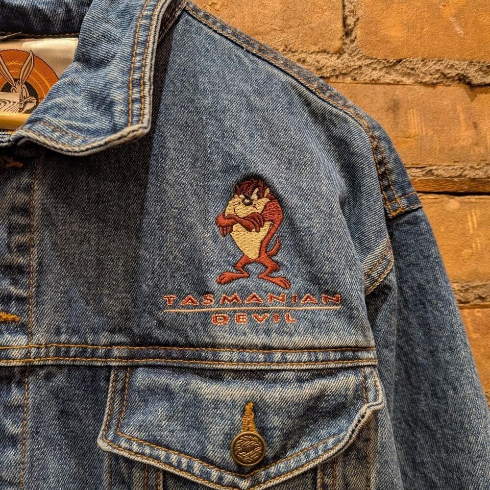 Vintage Looney Tunes Tazmanian Devil Jean Jacket Size L